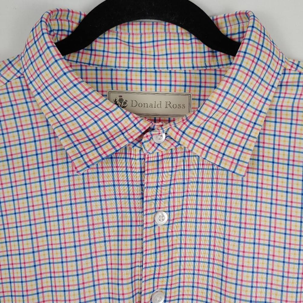 Donald Ross Whistling Straits Performance Classic Fit Golf Polo XXL Spring Plaid